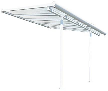 Palram Canopia Sierra Gartenüberdachung für Terrasse, Veranda, 7,6 x 7,6 cm, Aluminium, Lean to Pergola (7,6 x 7,6 cm, Weiß)