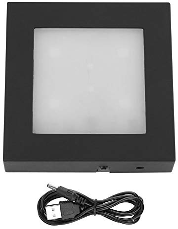 Walfront 7 LED Display Base für Kristalle Glaskunst Bunte LED Licht Kristall Display Stand Base Rechteckig 6 LEDs USB und Batterie