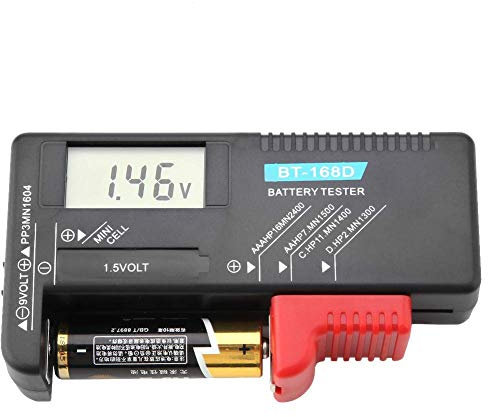 BT-168D LCD AA/AAA/C/D / 9 V/1,5 V Tester di tensione della batteria digitale universale