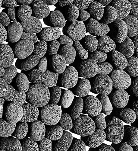 Premium Pebbles Schwarze Lavasteine & Feuerglas für Feuerstelle - 1/2 bis 1 Zoll 9,1 kg - Gaskaminfelsen - Dekorativer Lavastein Vulkangestein für Außen & Innen Gaskamin