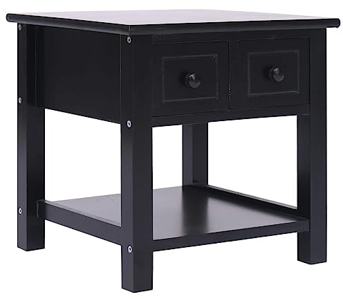 vidaXL Beistelltisch Schwarz 40x40x40 cm Paulownia Holz
