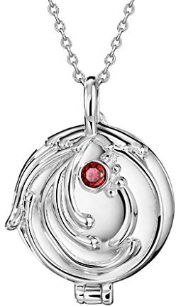 Mempire Elena Gilbert Halskette 925 Sterling Silber Zirkonia Charm Anhänger Vampire Diaries Vervain Necklace Kreatives Geschenk für Freundin