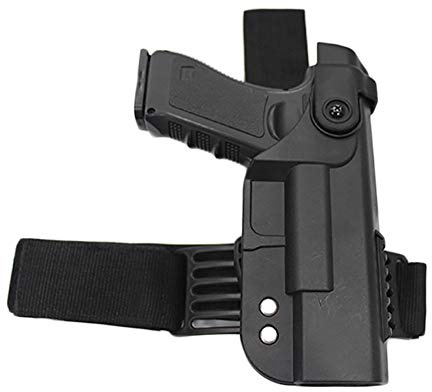 Tactical Gun Holster Molle Tactical Leg Holster Adjustable Airsoft Pistol Drop Leg Gun Holster Men & Women Right Handed Thigh Gun Pistol Bag Pouch Case Hunting Accessories for Glock 17 19 22 23 26 31