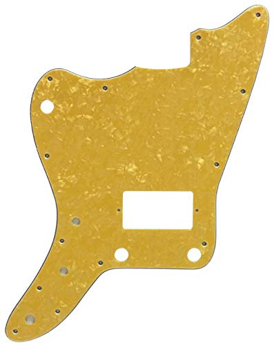 Passend für Japan Jazzmaster mit PAF-Tonabnehmern, Linkshänder, keine Rhythmus-Kontrolle, Gitarren-Pickguard (4-lagig, goldfarbene Perle)