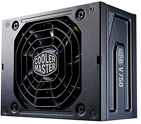 Cooler Master V750 SFX Gold, UK Plug - 750W 80 PLUS Gold, Fully Modular Power Supply Unit, SFF/mini-ITX PSU, Quiet 92mm FDB Fan, Semi-Fanless Mode, SFX-to-ATX Bracket, 10-Year Warranty - 750W
