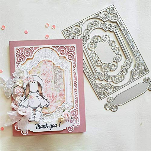 YunTrip Rechteckige Metall-Stanzformen, Schablonen-Set für Bastelarbeiten, Scrapbooking, Fotoalbum, dekoratives Papier, Kartengestaltung