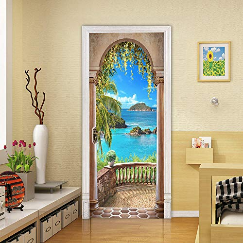 VIRANDA 3D Türtapete Selbstklebend Türaufkleber Landschaft smeer TürPoster Türfolie Stickers für Schlafzimmer Wand Tür dekoration,77x200cm