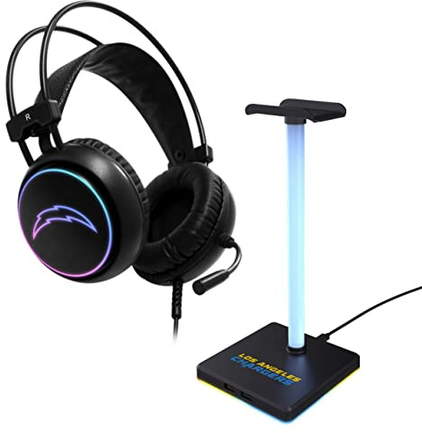 SOAR NFL LED Gaming Headset and Stand, Los Angeles Chargers