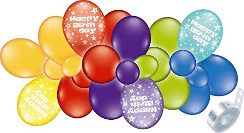 Ballongirlande/balloon garland Happy Birthday 60tlg.