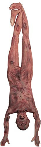 AOFOX Halloween Blutiger Totkörper 150 cm Latex-Haut Ganzkörper hängende Leiche-Torso Halloween Körperteile Requisiten für Spukhaus Zombie Halloween Party Dekoration