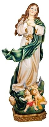 DRW Figura Virgen Inmaculada Resina Pintada a Mano 30 cm