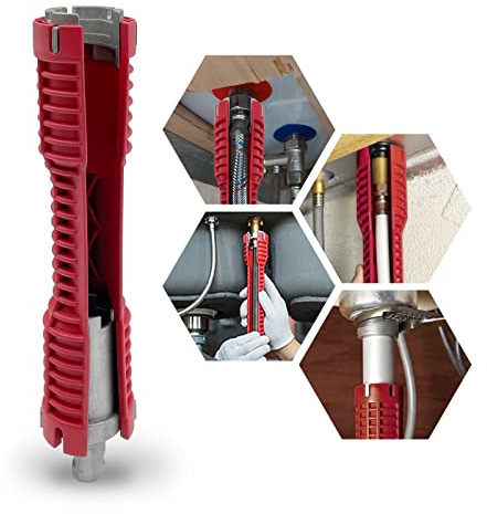 QYQRQF Sink Wrench, Faucet and Sink Key, Multi-functional Plumbing Installation Tool, Pipe Extractor for Sink, Bathroom, Kitchen, Toilets, Plumbing