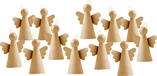 VBS 12er-Pack Engel Pappmaché 8,5x11,5cm Schutzengel Pappengel Weihnachten Streuteile