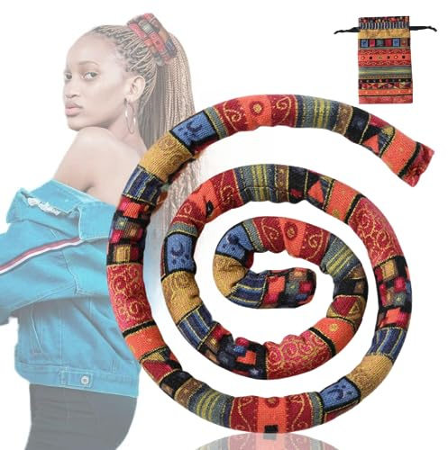 Spiral Lock Hair Tie Bendable Hair Bands Ethnic Style Hair Ropes Ties Horsetail Headband Colorful Dreadlocks Long Ponytail Holders Hair Accessories