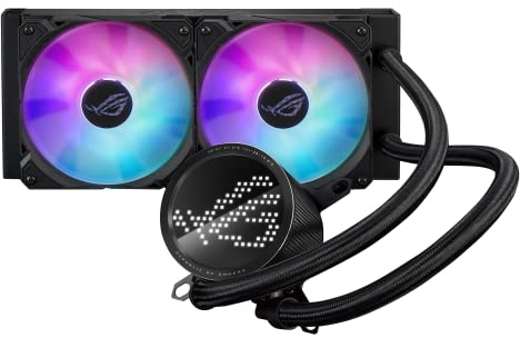 ASUS ROG RYUO III 240 ARGB Enfriador de CPU líquido todo en uno AIO radiador de 240 mm, solución de bomba Asetek de 8ª generación, pantalla LED Anime Matrix™ y ventilador ROG AF 12S ARGB.