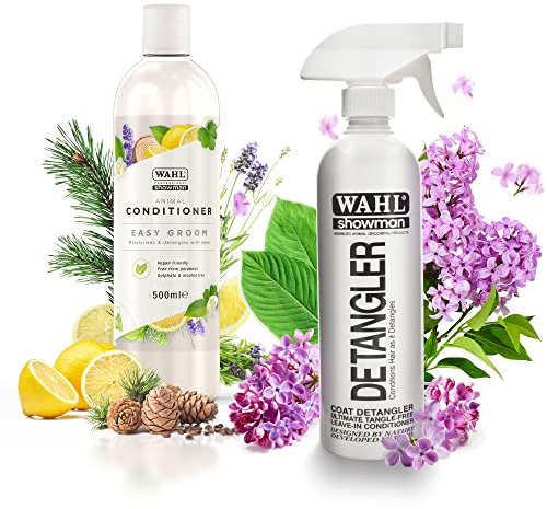 Wahl Easy Groom Pet Conditioner 500 ml,Conditioner for Dogs,Moisturises Skin and Coats,Removes Dandruff for Dogs Dry Skin,Conditioner for Dogs + Dog Detangler Spray 500 ml,Removes Knots and Tangles