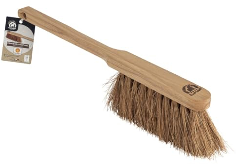 ÉLÉPHANT Maison - Balayette Long Manche Origine - Fibres Coco Épaisses Résistantes Chaleur - Monture Bois de Hêtre FSC® - Nettoyage Cheminée et Barbecue - Atteint Zones Difficiles - Fabriqué en France
