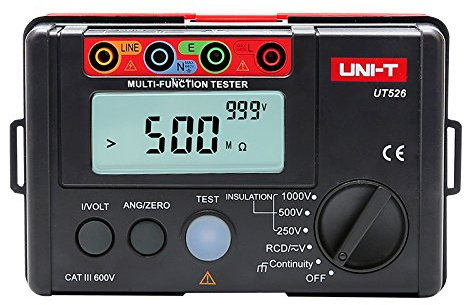 UNI-T Digital Electrical Meter Insulation Resistance Tester AC DC Voltmeter UT526 RCD Test/Low Resistance Continuity Measure(UT526)
