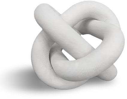 YOYIAG White 3-link Wood Carved Chain Knot Decor: Coffee Table Decor, 3 Link Decorative Chain Knot for Bedroom, Farmhouse, Country