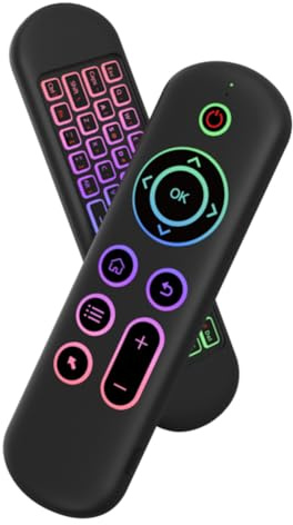 LYEAA M5 Air Mouse Keyboard Remote Rechargeble 2.4G+BT5.2 Mini Wireless Keyboard Flying Mouse Remote 7 Color Backlit Motion Sensing for Android TV Box PC (Backlight)