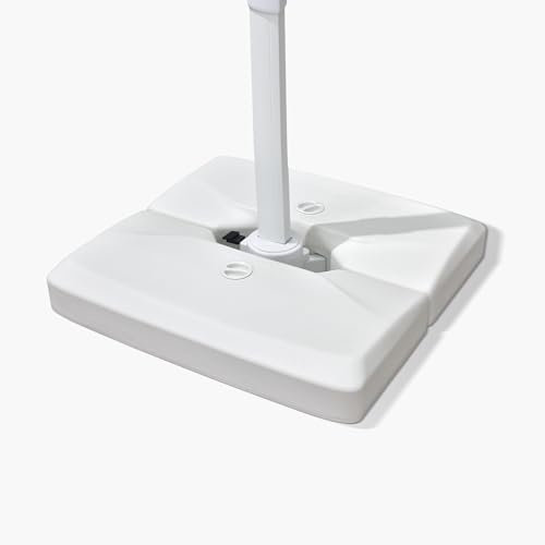 PURPLE LEAF Patio Umbrella Base Water and Sand Filled Weighted Base Outdoor Umbrella Base for Cantilever Offset Umbrella, 90KG, White