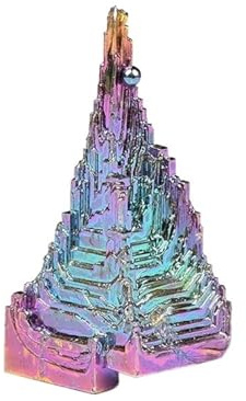 Cristal Natural Pirámide de cuarzo de Metal Natural, piedra preciosa de mineral de bismuto, piedra curativa de Reiki, estudio de vida, colección de cristales crudos y regalos de decoración del hogar R