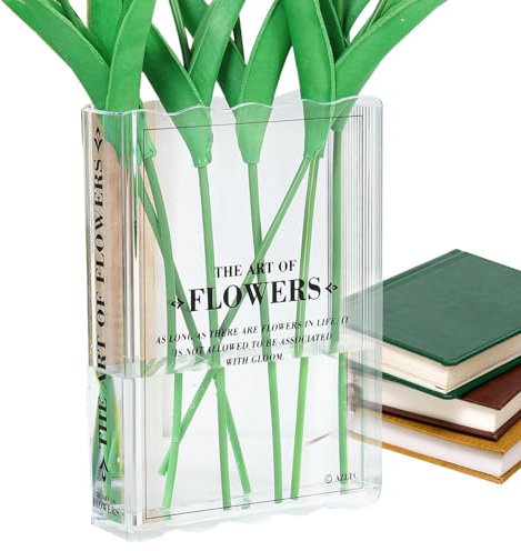 Vase de fleurs en forme de livre – Pots de fleurs artistiques en acrylique, transparent pour décoration d'intérieur, amphore | Verre de présentation amusant, support floral unique, décoration florale