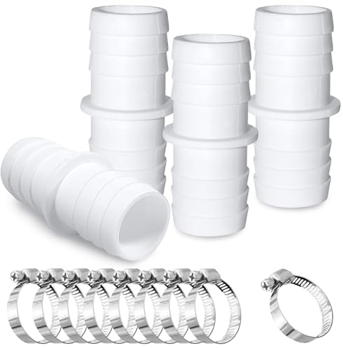 Set di 4 Piscina Connettore per Adattatore, Connettori per Tubo Flessibile per Piscina 32 mm a 32 mm di diametro, con 4 fascette stringitubo, Set di connettori per Pompa per Piscina (32mm-32mm) (32mm)
