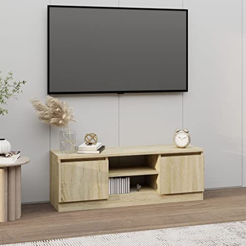Hovothy TV-Schrank TV-Bänke & Lowboards TV-Schrank TV Board Fernsehtisch Holzwerkstoff 102x30x36 cm Sonoma-Eiche