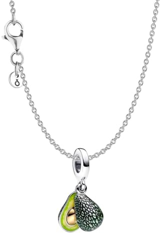 PANDORA Damen-Kette mit Avocado-Anhänger Geschenk-Set 925 Silber Moderner, vielseitiger Schmuck 68569