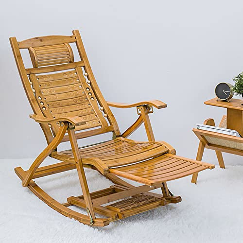 CWCQGH Klappbare Sonnenliegen, Schaukelstühle aus Holz für Erwachsene, Gartenliegestühle, Terrassen-/Pool-Gartenstuhl, Tragkraft 220 kg