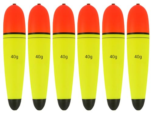 MiOYOOW 6 Pezzi Galleggianti per Pesca in Eva, Galleggiante Slip da Pesce Attrezzatura, Bobbers Ganci da Pesci per Acqua Salata Dolce 10g/15g/20g/30g/40g