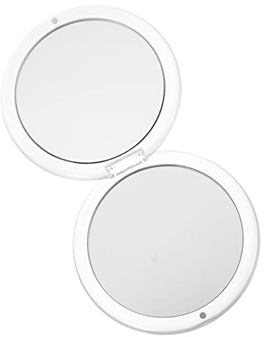 VINTORKY Faltbarer Kleiner Kompaktspiegel mit 10-facher Vergrößerung Ergonomisches Design und Kunstharzrahmen Runder Taschenspiegel für Makeup Liebhaber bei Gesellschaftlichen Anlässen