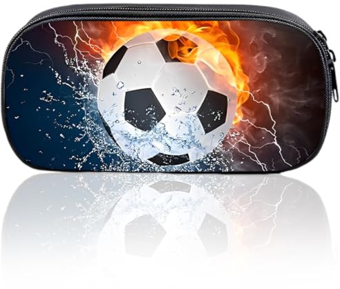 XYTAHDM Federmäppchen Fußball 3D-Design mit großer Kapazität für Jungen, Mädchen und Studenten