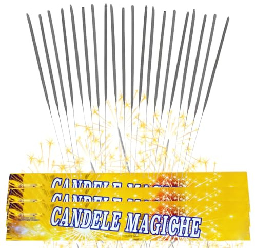 50 Candeline Magiche 25 CM Scintille Luminose Scintillanti Per Matrimonio Compleanno Capodanno Party Cat.1 (F1)
