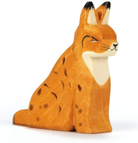 Ostheimer 15224 Luchs sitzend aus Holz Höhe 7,2cm Tiere aus der Serie aus Aller Welt Raubkatzen