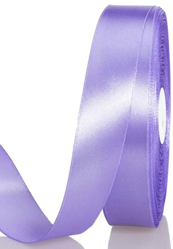 Satinband Hellviolett 15 mm Breit Schleifenband, 91 m Geschenkband Stoffband Satin Dekoband Seidenband zum Basteln, Geschenkverpackung, Kunsthandwerk, Geburtstag Hochzeit Taufe Weihnachten Dekoration