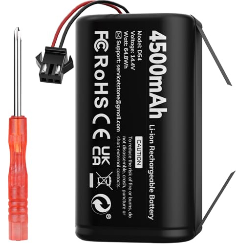 4500mAh Batería de Respusto Compatible con Conga Excellence 990 950 1090 1790 1990, DEEBOT N79S N79 DN622, Eufy RoboVac 11 11S 11S MAX 15C 30C 30 MAX, IKOHS NETBOT S14 S15, con un Cepillo