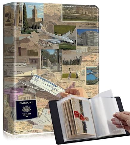 RMJKXQZG Cute 5x7 photo albums 60 Pockets 120 Photos with Strong Elastic Band, Acid-free, Moisture-proof and Dust-proof for Photo Albums 4x6 Pictures for Baby Women, Adventure Exploration Travel Map