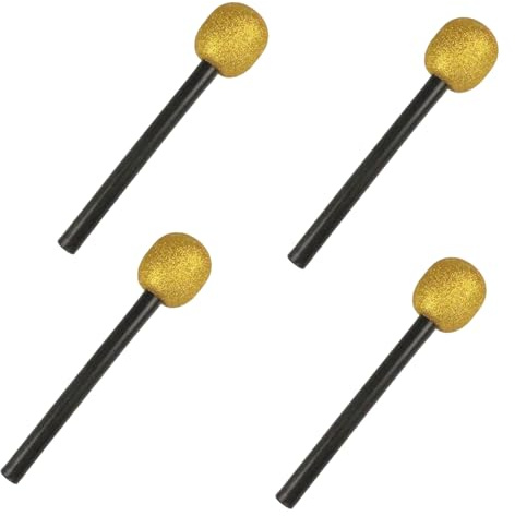ZEPFJHE Lot de 4 faux micros chatoyants pour amateurs de musique, groupe de rock et karaoké, célébrations d'anniversaire, jeux télévisés, accessoires de microphone pour enfants