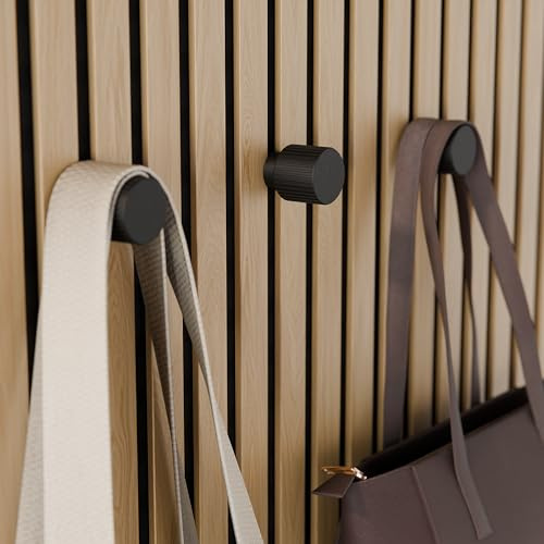 Shapes&Shades akustikpaneele haken 6er set – haken für akustikpaneele, formstabil – akustikpaneele zubehör, edles finish – montage ohne bohren, sauber befestigt – für elegante wandpaneele (Schwarz)