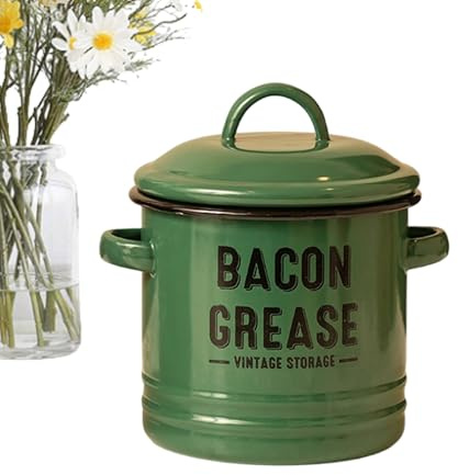 Contenitore per grasso da cucina, contenitore riutilizzabile per la conservazione 'olio, con mestolo, filtro antigrasso e contenitore di raccolta, per la preparazione dei pasti durante la frittura
