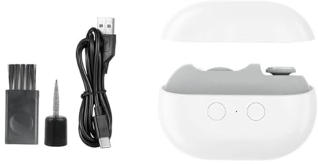 Muuookka Coupe-Ongles et Polisseur Électrique 2-En-1 Rechargeable par USB avec Lumière LED, Outil de Manucure Automatique pour Adultes et Enfants.