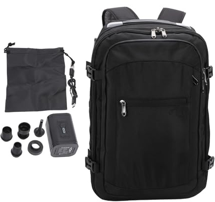 Oreilet Sac à Dos de Voyage scellé Sous Vide, Sac à Dos de Compression Extensible de 27 à 37 L avec Pompe, Serrure, Sacs de Rangement Sous Vide de Voyage, Sacs à pour Ordinateur