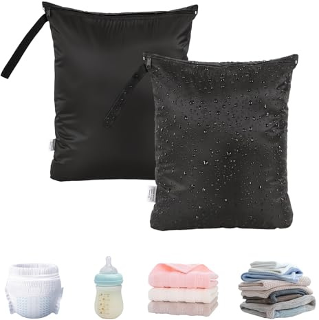 OTraki Bolsa Impermeable Piscina 40 x 50 cm 2 Pcs con Cremallera | Saco Ropa Sucia Plegable para Gimnasio Natación y Viajes con Asa Resistente