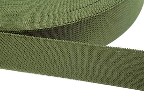 Jajasio Gummiband zum Nähen 30mm Breit in 20 Farben 17 - olivgrün 12 Meter