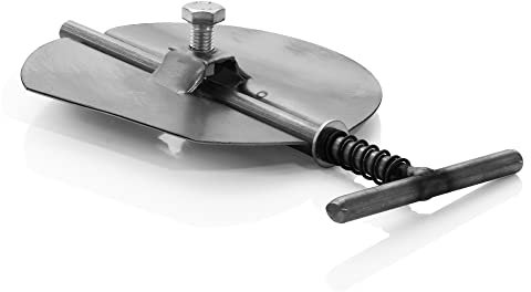 LANZZAS Clapet papillon pour tuyau de poêle - Diamètre : 180 mm - Non laqué - Limiteur de traction pour montage ultérieur