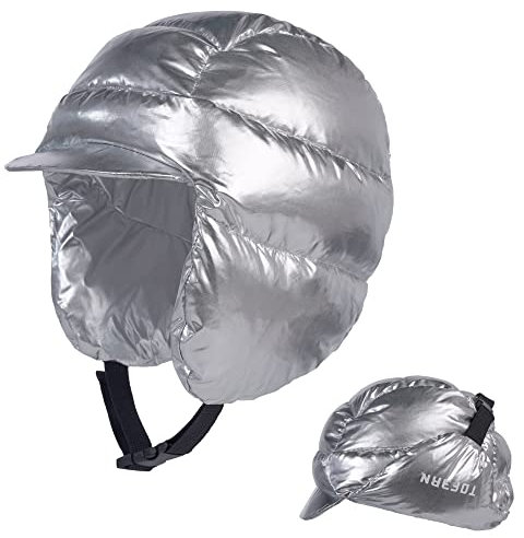 Tofern Winter Daunenhaube Mütze Warm Fliegermützen Winddicht Wasserdicht Schön Wintermütze mit Ohrenklappen, Unisex(54-62cm)