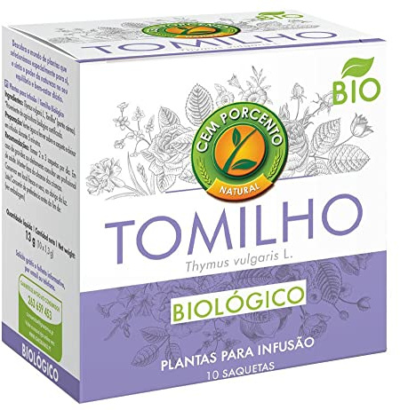Cem Porcento - Thyme (Thymus vulgaris L.) BIO - 8 x 10 teabags (count 80 teabags)