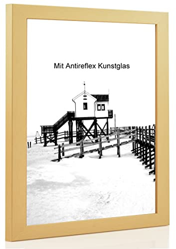 Bilderrahmen Gold mit Antireflexglas - Bildgröße 70x100 cm - Leistenbreite 30mm